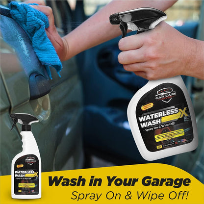 Waterless Wash X-Car Detailing Without Water (128 oz Gallon) Quick Detailer for Any Vehicle-Wash in Your Garage, at Work, or Anywhere-Spray On & Wipe Off