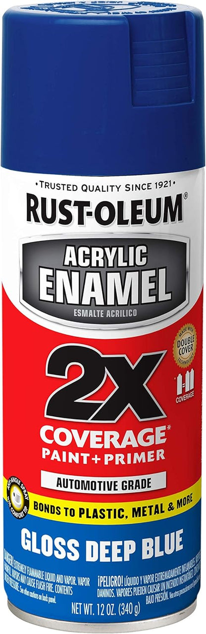 Rust-Oleum 271903 Acrylic Enamel 2X Spray Paint, 12 oz, Gloss Black, (Pack of 1)