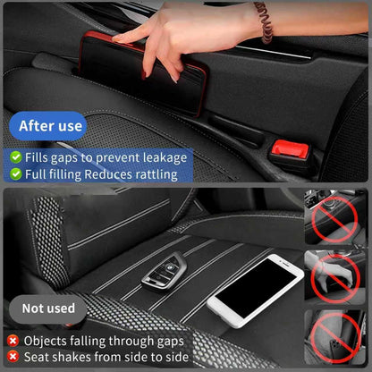 4PCS Car Seat Gap Filler Organizer, Universal Car Seat GapBlocker with Storage Slot, Leak-Proof Seat Gap Plug for Car SUV Truck,Automotive Interior Accessories, Black