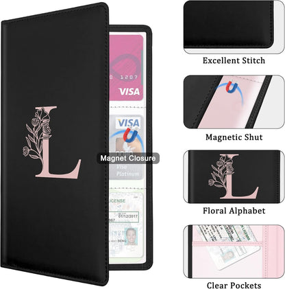 Letter Car Registration and Insurance Holder, with Magnetic Closure for License, Cards and Documents,Vehicle Glove Box Car Organizer, Interior Car Accessories for Women Men (M)