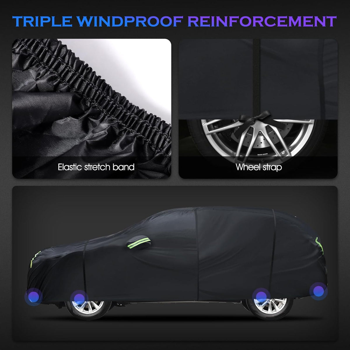 Car Cover Custom Fit for Honda CRV 1997-2025,Toyota RAV4 1996-2025, 6 Layers Truck Cover Waterproof All Weather for Automobiles,Outdoor Full Exterior Cover,Rain, Sun, Wind Protection,Black