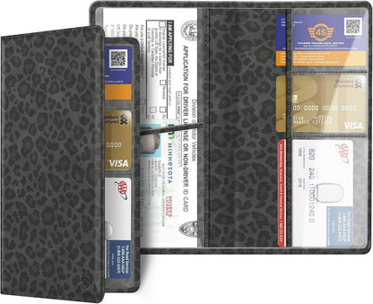 FINPAC Car Registration and Insurance Card Holder, Vehicle Glove Box Card Organizer Wallet Automobile Accessories for License