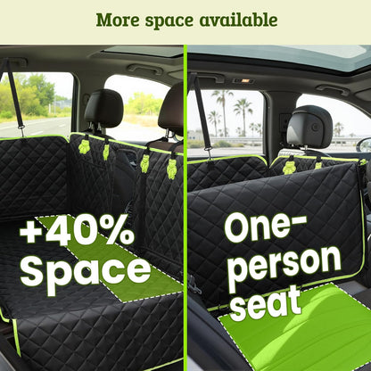 Dog Car Seat Cover for Back Seat, Waterproof Leather Fabric Back Seat Extender for dogs 52.4 * 24.4in, Foldable in The Car, Hard PVC Panels Bottom Support to 330 lbs, for Cars/Mid-Size SUV/Small Truck