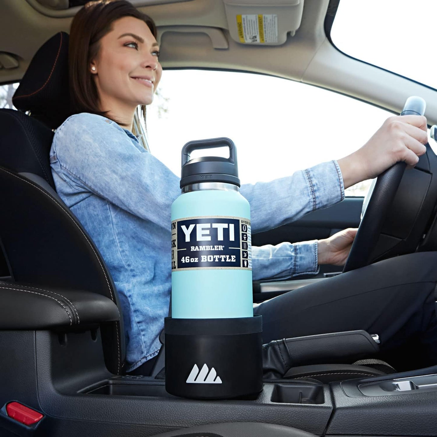 [Upgraded] Integral Ultimate Car Cup Holder Expander - Adjustable Base - Organizer & Expander for Vehicles - Compatible with Mugs, Yeti 14/24/36/46oz, Rambler, Hydro Flasks 32/40oz, 3.4"-4.0" Bottles