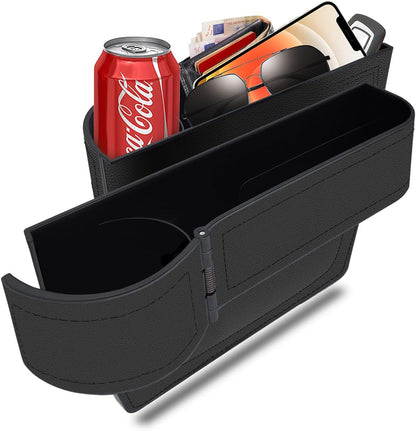 BAILISI Car seat gap filler organizer,multifunctional car seat organizer,Adjustable Cup Holder car console side storage box Holders phone, sunglasses,car accessories(Black)