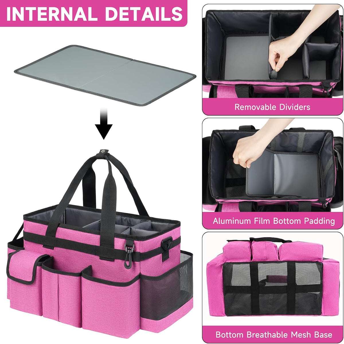 Cleaning Caddy,Cleaning Bag for Housekeepers,Cleaning Supplies Organizer with Handle,Black
