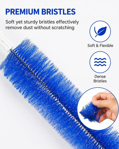 2 Pcs Zylphion Fan Cleaning Brush, Bendable Fan Cleaner Flexible Small Space Crevice Cleaning Tool Duster for Box Fan, Floor Fan, Stand Up Fan, Air Vent, Heater Vent