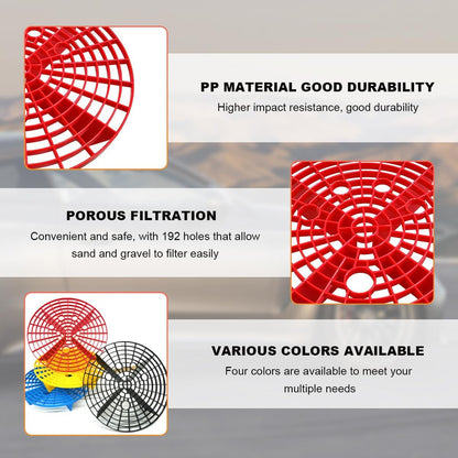 2 PCS Car Wash Bucket Inserts, Auto Detail Dirt Gaurd Buckets Filter Helps Remove Dirt Debris, Dirt Guard Insert Wash Filter Fits 12 Inch Diameter Bucket or 3-5 Gallon Buckets (Black+Red)