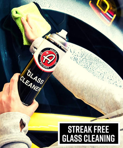 Adam's Polishes Glass Cleaner - Steak Free Car Wash Window Cleaner, All-Natural Streak Free Formula For Car Cleaning, Safe On Tinted & Non-Tinted Glass, Won't Strip Car Wax or Coating