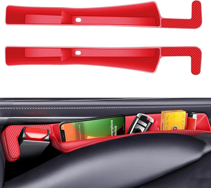2PCS Car Seat Gap Filler, Vehicle Seat Organizer for Avoiding Dropped Items, Fill The Gap Between Seat and Console, No Drop Seats Guard for Coins Wallets Keys, Universal Car Accessories (Black)