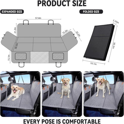 YJGF Back Seat Extender,Dog Seat Cover for Back Seat,Hard Bottom Car Seat Cover for Dogs,Dog Hammock for Car,Back Seat Pet Cover for Dogs(Black,for Car/SUV/Small Truck)