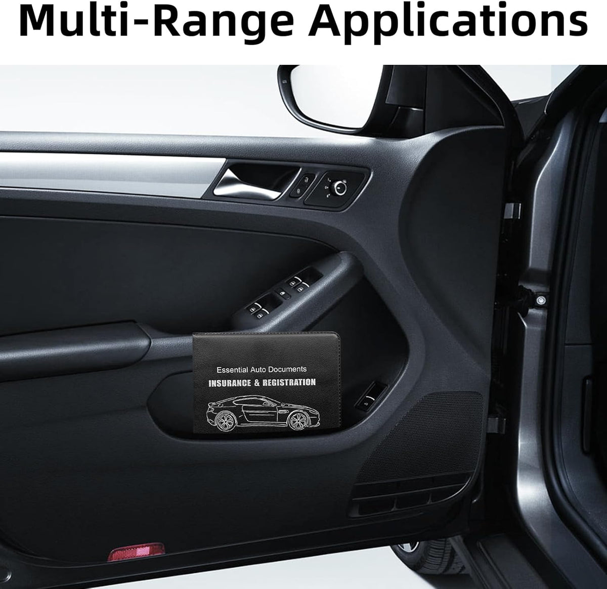 Ziciner Car Registration Insurance Holder, 2Pack Essential Auto Card Document Glove Box Organizer with Touch Fastener, Vehicle Interior Accessories Perfect for Most Car, Truck, SUV (Red/Small Car)