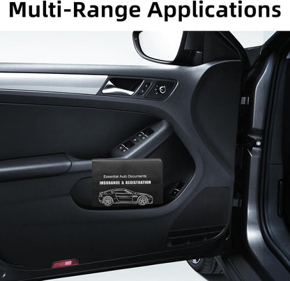 Ziciner Car Registration Insurance Holder, 2Pack Essential Auto Card Document Glove Box Organizer with Touch Fastener, Vehicle Interior Accessories Perfect for Most Car, Truck, SUV (Red/Small Car)