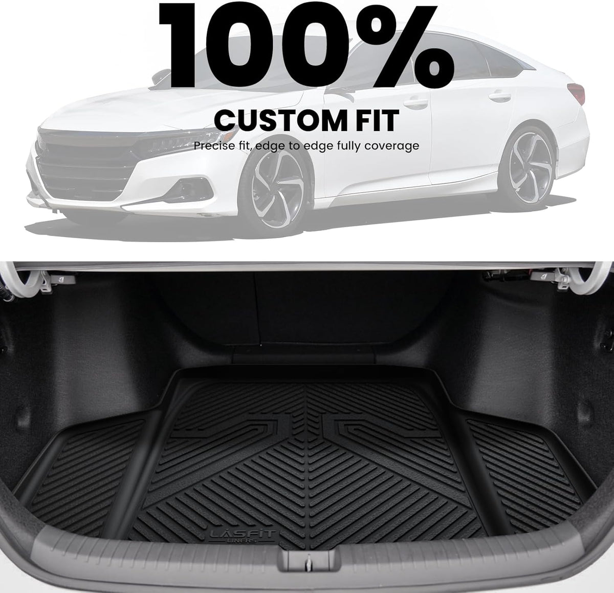 LASFIT Cargo Liner for Honda CR-V 2026 2025 2024 2023 (Gasoline & Hybrid & e:FCEV) All Weather TPE Car Trunk Mat (Upper Position), Cargo Only Black