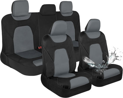 Motor Trend AquaShield Waterproof Front Seat Covers, Black Seat Covers for Cars – Neoprene Front Car Seats Cover, SUV Seat Covers Protector - Car Interior Cover for Auto, Trucks, & Dog Owners