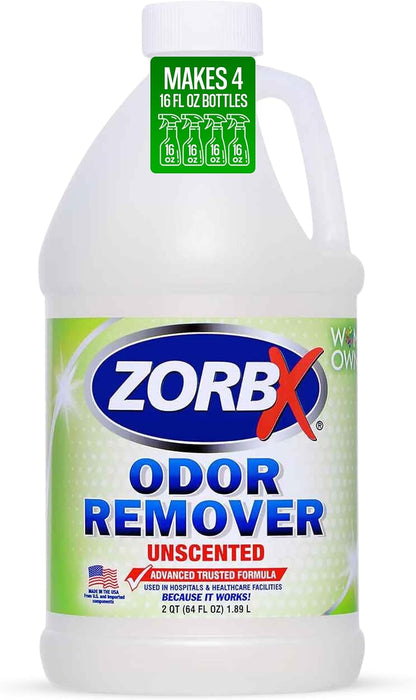 ZORBX Unscented Odor Eliminator for Strong Odor 16 Fl Oz - Used in Hospitals & Healthcare Facilities - Advanced Trusted Formula, Fast-Acting Odor Remover Spray for Dog, Cat, House & Carpet