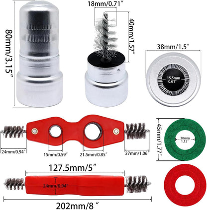 Battery Terminal Cleaner Kit, Battery Terminal Brush & 4 in 1 Copper Tubing Brush & 2pcs Anti-Corrosion Fiber Washers