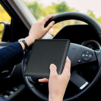 CoBak Car Registration and Insurance Holder - Men and Women Small Lightweight Vehicle Glove Box Car Organizer, Auto Truck Comparment Accessories Case for Essential Document, Driver License (Black)