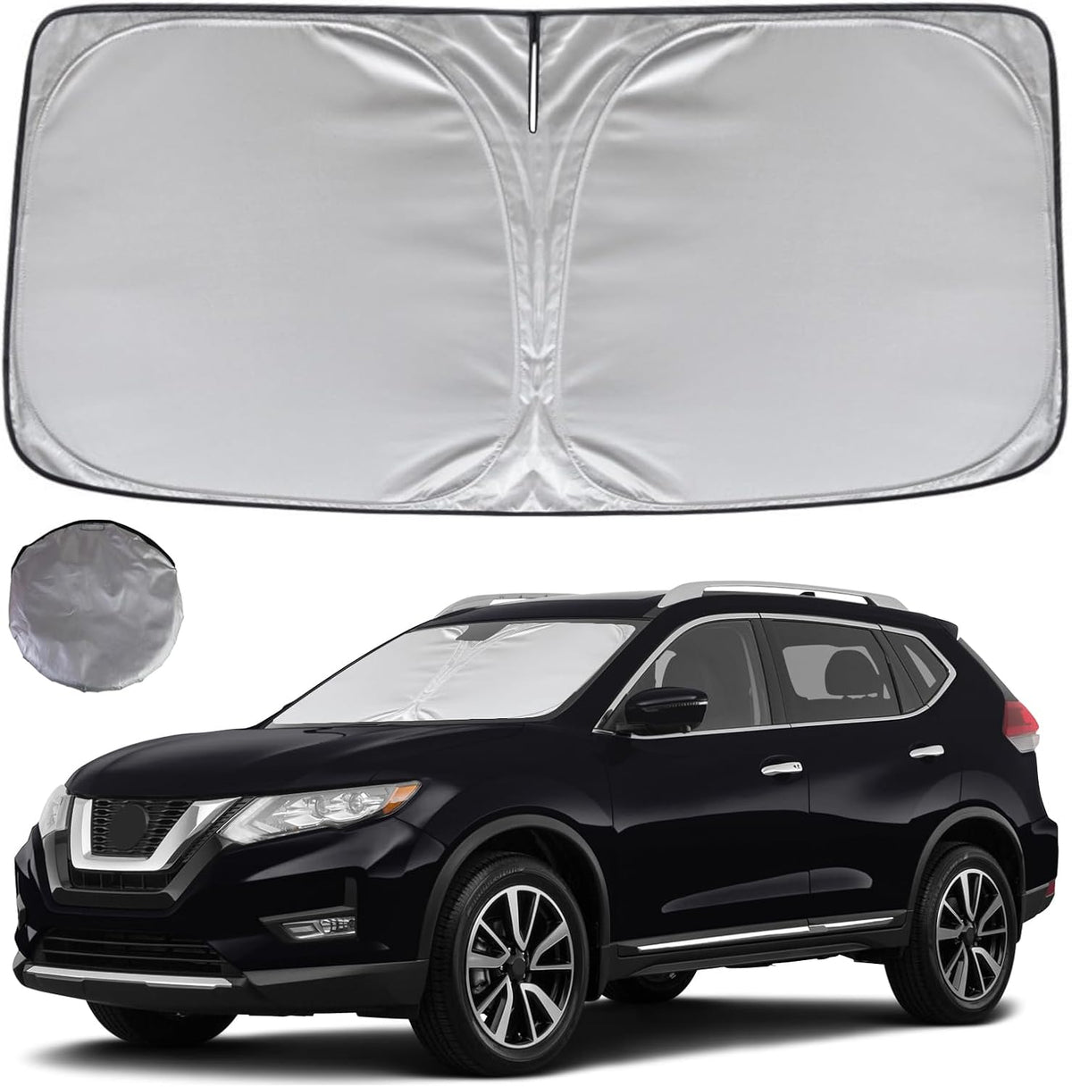 KAYZT Windshield Sun Shade for 2019-2025 2026 Chevy Silverado 1500 /GMC Sierra 1500 2500HD 3500HD Foldable Sunshade Front Window Custom Fit Car Accessories - Colors A