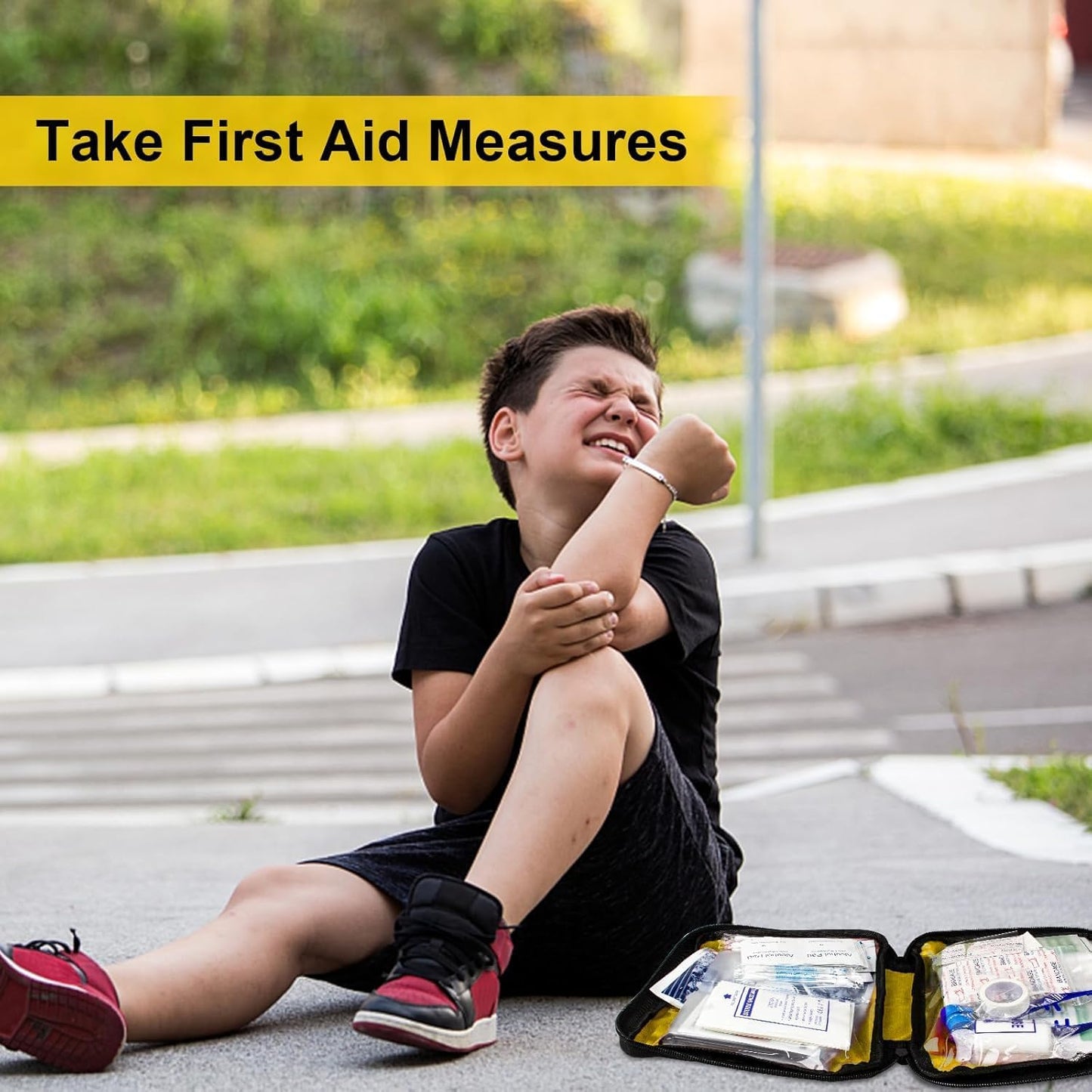 Travel-First Aid-Kit Car-Home 300PCS Survival-Kit Outdoor-Adventure - Small Portable Red Emergency Essential Sets Office Hiking Camping Business Public Must Have First Aid Gear Equipment 1st Aid