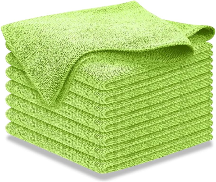 USANOOKS Microfiber Cleaning Cloth Grey - 12 Pcs (12.5"x12.5") - High Performance - 1200 Washes, Ultra Absorbent Microfiber Towel Weave Grime & Liquid for Streak-Free Mirror Shine - Car Washing Cloth