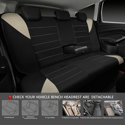 CAR PASS Waterproof Car Seat Covers Front Seats Only with 5mm Composite EVA, Neoprene Car Seat Cover with Separate Headrest Cover, Quick Setup Universal Fit for Car SUV Trucks,Airbag Compatible（Gray