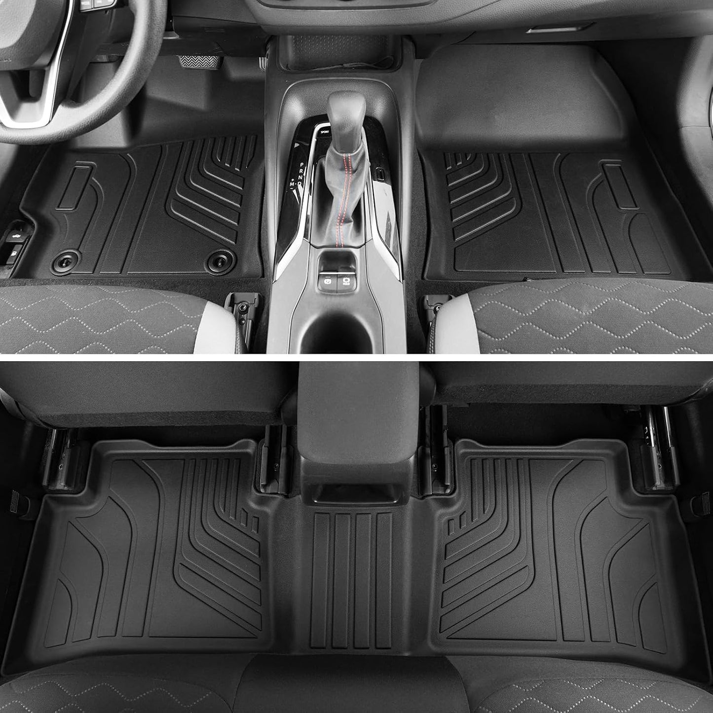 Floor Mats for Toyota Sienna 2021-2026, All Weather Floor Mats Lower Trunk Cargo Liner Accessories, Full Coverage Set (Fit 8-Seat with Spare Tire)