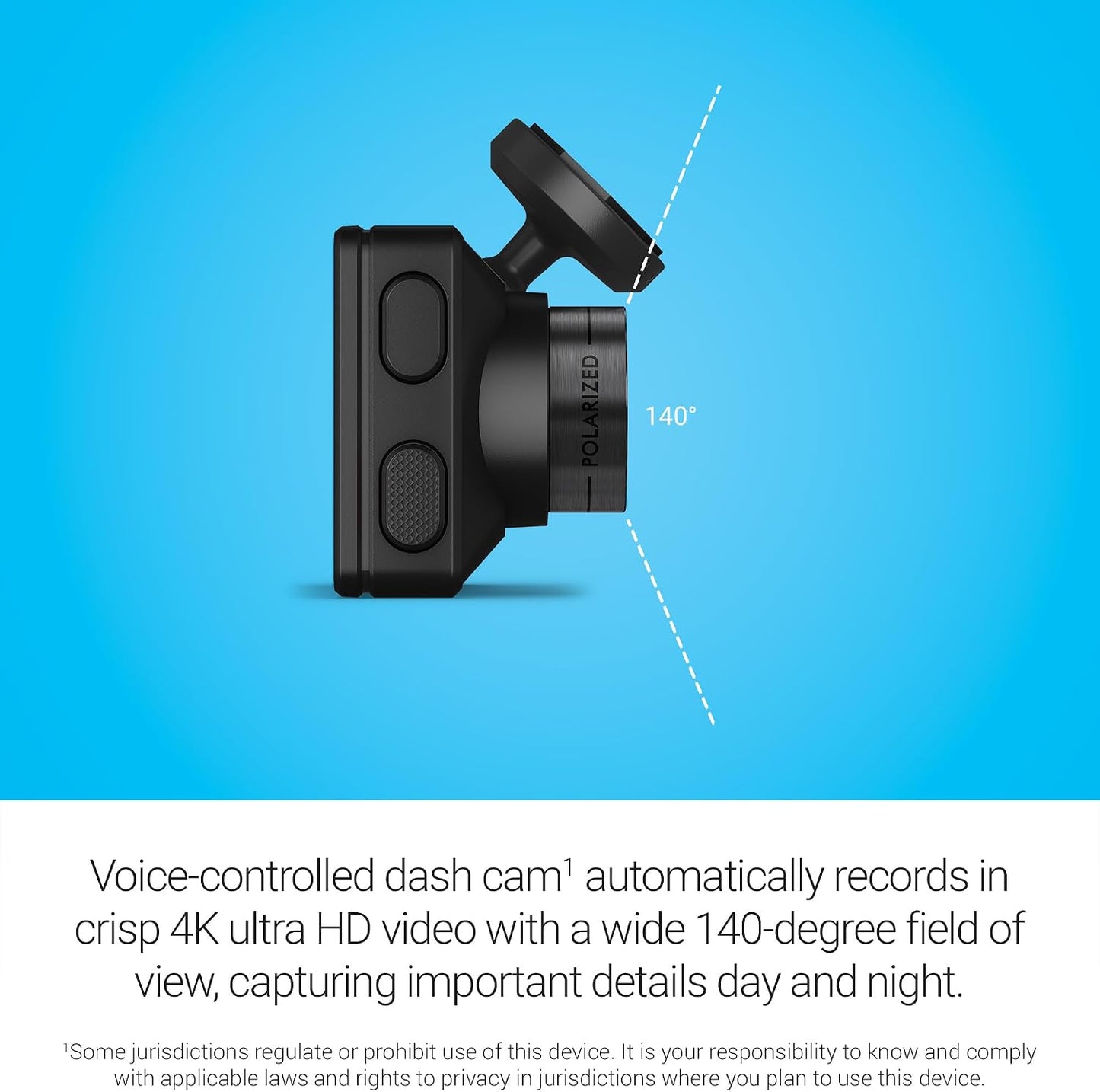 Garmin Dash Cam™ Mini 3, Ultracompact 1080p HD Dash Cam with a 140-degree Field of View, Built in Clarity™ Polarizer, Voice Controlled, Automatic Recording