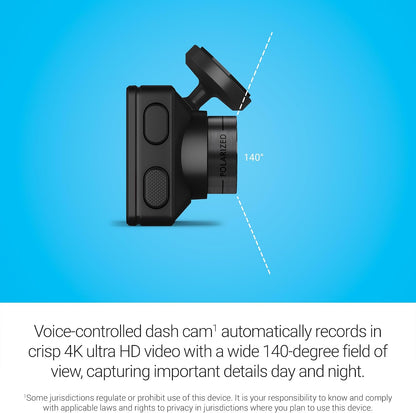 Garmin Dash Cam™ Mini 3, Ultracompact 1080p HD Dash Cam with a 140-degree Field of View, Built in Clarity™ Polarizer, Voice Controlled, Automatic Recording