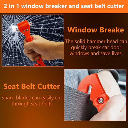 BFXM Car Window Breaker Hammer and Seat Belt Cutter 2-in-1, Car Accessories, Emergency Escape Tool, Safety Glass Breaker, Automotive Safety Essentials, Truck Accessories, 2 Packs