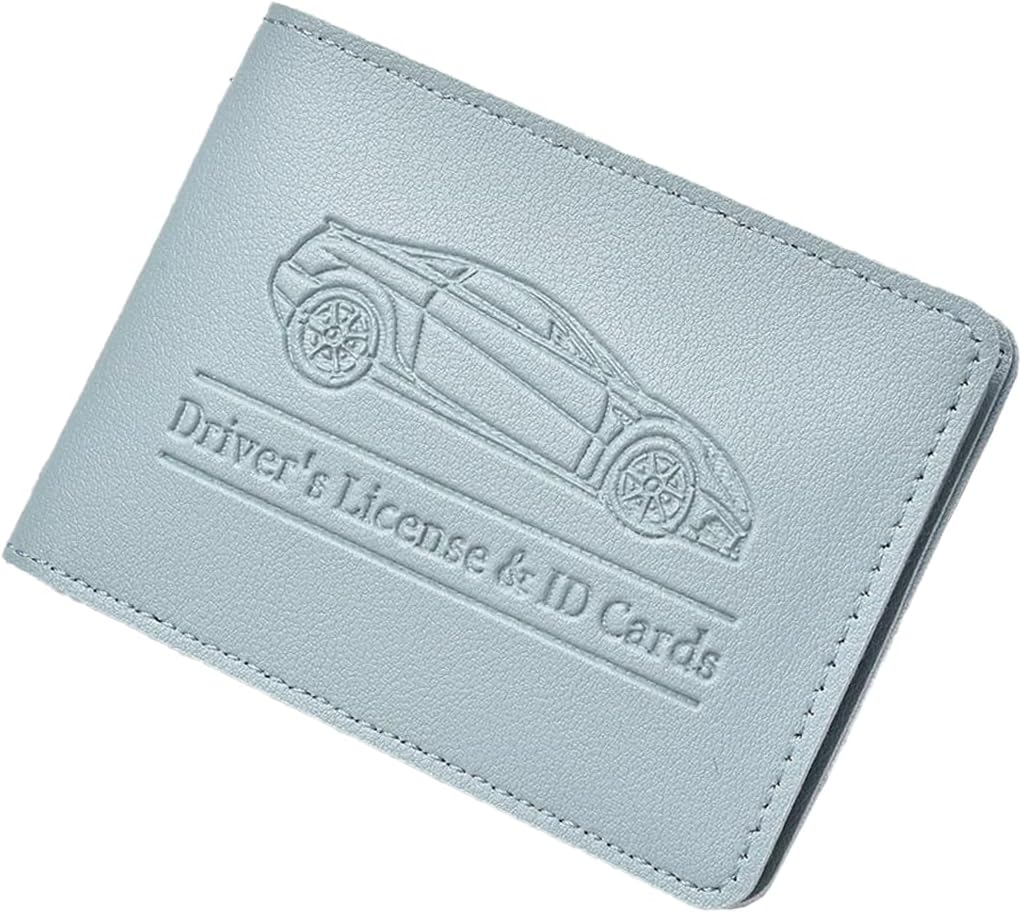 Car Registration and Insurance Holder, Leather Vehicle Document Card Glove Box Organizer, Essential Small Auto Driver License Case, Universal Automotive Interior Accessories(Black)