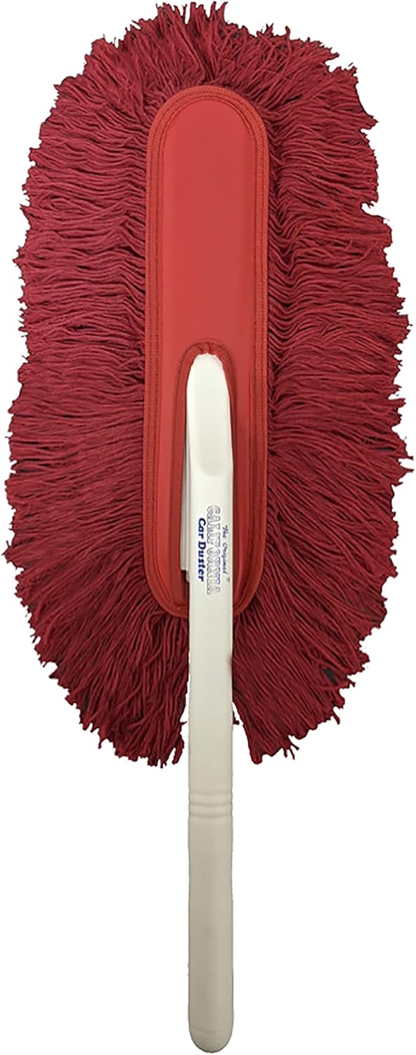 California Car Duster Plastic Handle Duster with Red Cotton Mop 73554 Quickly and Safely Removes Light Daily Dust