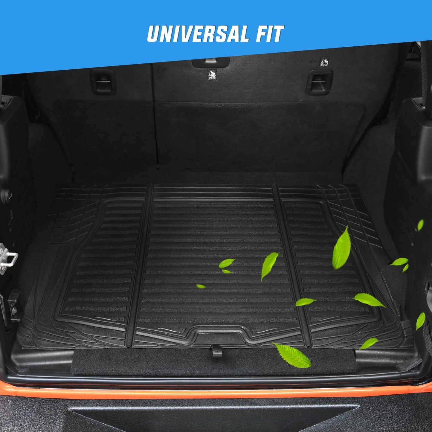 Nilight Rubber Cargo Mats for Cars Trucks SUVs,Universal Trim to fit for Most Vehicles,All Weather Protection Heavy Duty Cargo Liners