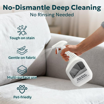 Upholstery Cleaner for Couch Furniture: Strength Multi-Surface Stain Remover Spray for Carpet Spot - Pet-Safe Non-Toxic Quick-Drying for Fabric Sofas Rug Furniture Couches & Car Interiors