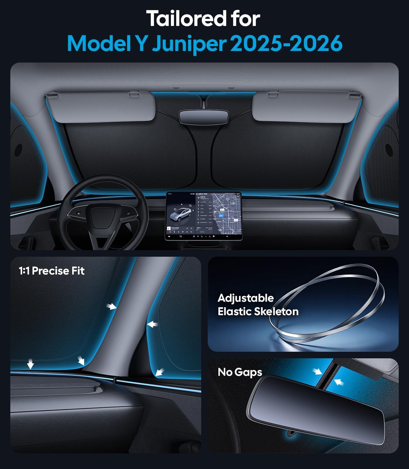 Wigoo 2026 Upgrade 8PCS Full Set Window Sunshade for Toyota 4Runner 2010-2024 [7-Layer Cooler & Blacker, Ice-Crystal Tech] with Windshield for Sun Block, Baby, Camping, Privacy Napping, Relax