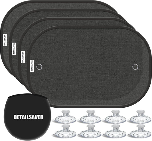 [2026 Upgraded] Car Shades for Side Windows 19"x12"(4 Pack),Sun Shade for Window with 8 Suction Cups,Car Window Shades Can Blocks 99.98% UVR,Window Shade for Baby