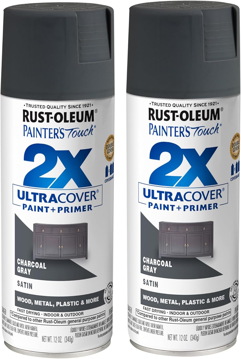 Rust-Oleum 334029 Painter's Touch 2X Ultra Cover Spray Paint, 12 oz, Gloss Clear - Colors C