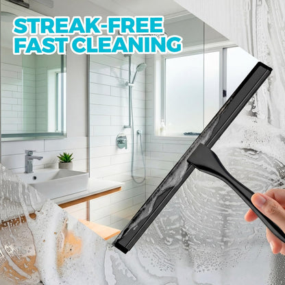 ALFLOD 2PACK Shower Squeegee for Glass Doors, Squeegee for Shower Glass，All-Purpose Tile Walls, Bathroom, Window, Glass and Car Windshield, Mirrors and Kitchen-Stainless Steel, 10 Inches, Silver