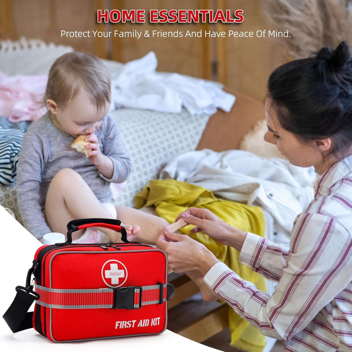 330 Piece First Aid Kit, Premium Waterproof Compact Trauma Medical Kits for Any Emergencies, Ideal for Home, Car, Travel, Camping, Hiking, Truck, Office, Sports (Medium)
