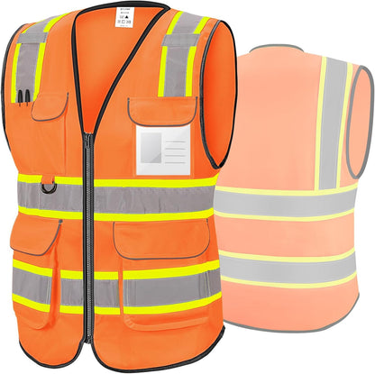 TICONN Reflective Safety Vest High Visibility Class II Mesh Vest for Women & Men Meets ANSI Standards