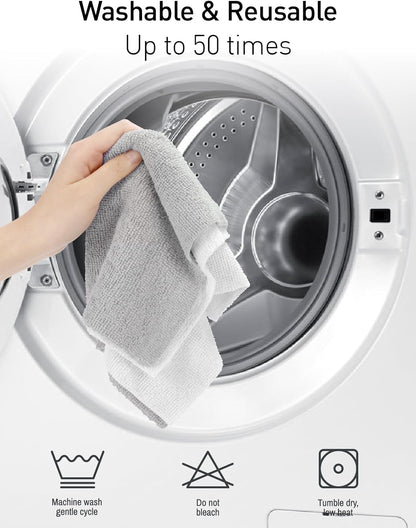 Fantasticlean Microfiber Cleaning Cloth Roll -75 Pack, Tear Away Microfiber Towels, 12" x 12", Reusable, Washable, Scratch Free, Ultra Absorbent for All-Around Cleaning Supplies (DimGray)