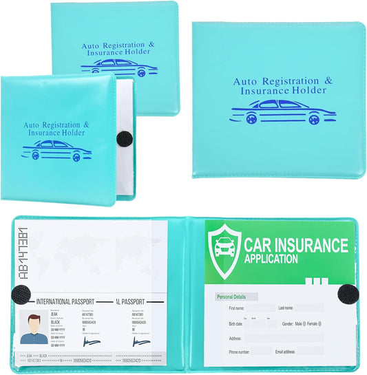 Pacific Mailer Auto Registration and Insurance Card Holder 2 Packs Car Document ID Holder Glove Box Organizer Car Accessories, Black