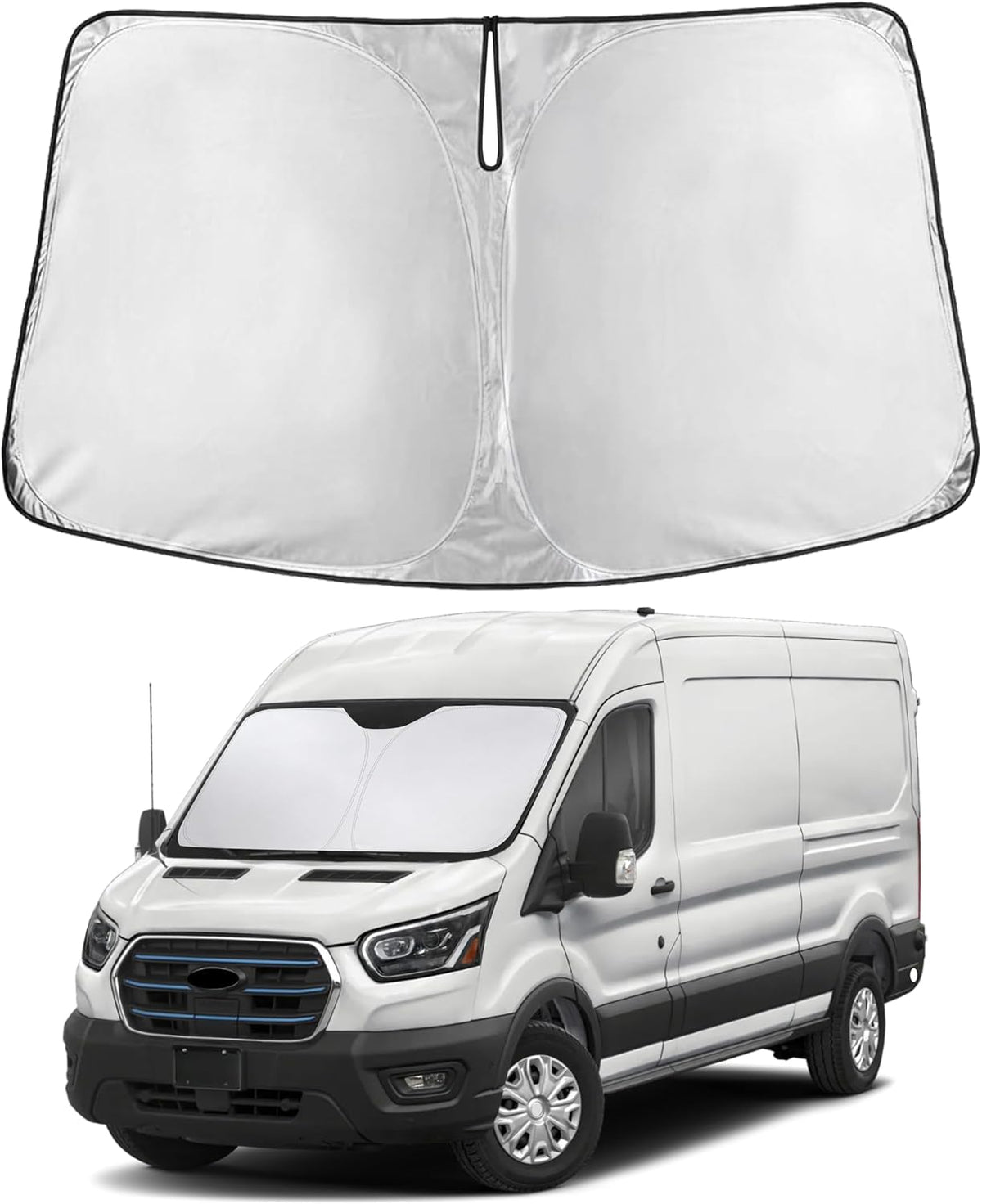 EcoNour Car Windshield Sun Shade | 2025 Upgraded Innovative No-Light-Pass Technology for Maximum Coverage | Foldable Sun Shade Keeps Your Vehicle Cool | Must-Have Car Accessories | Small (59" x 29") - Colors K