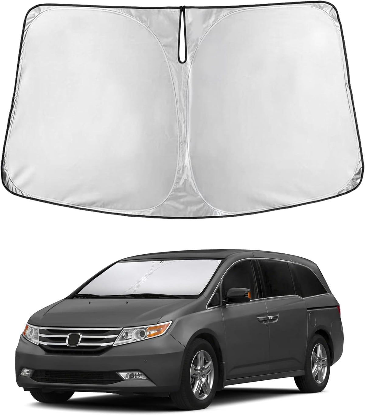 EcoNour Car Windshield Sun Shade | 2025 Upgraded Innovative No-Light-Pass Technology for Maximum Coverage | Foldable Sun Shade Keeps Your Vehicle Cool | Must-Have Car Accessories | Small (59" x 29") - Colors M