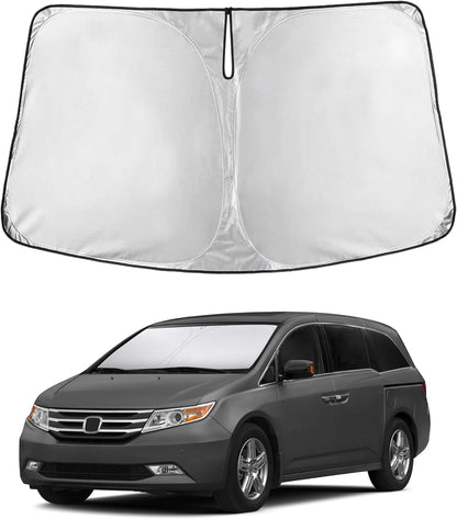 EcoNour Car Windshield Sun Shade | 2025 Upgraded Innovative No-Light-Pass Technology for Maximum Coverage | Foldable Sun Shade Keeps Your Vehicle Cool | Must-Have Car Accessories | Small (59" x 29") - Colors M