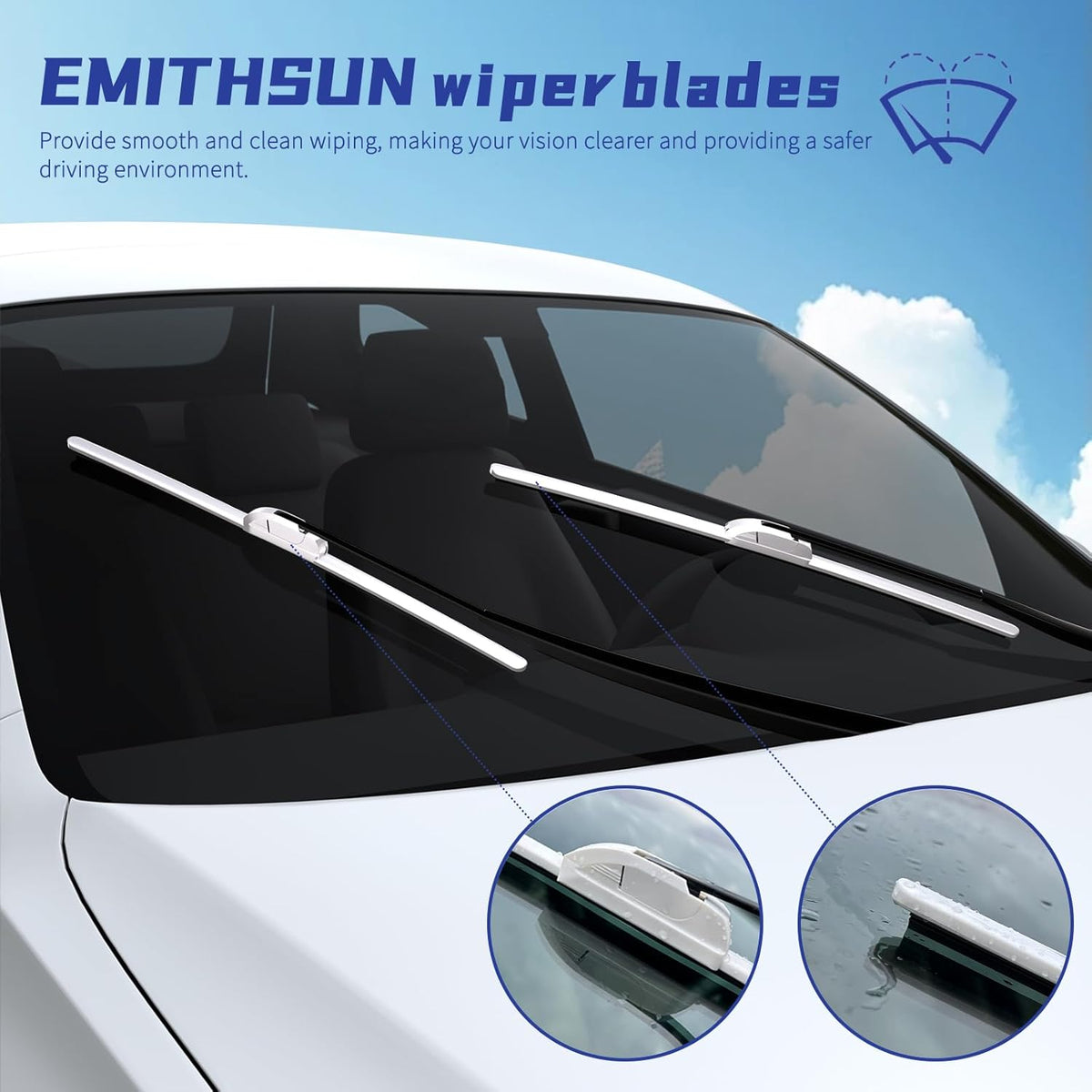OEM QUALITY 26" + 16" Premium All-Seasons Stable And Quiet Windshield Wiper Blades(Set of 2) - Colors B