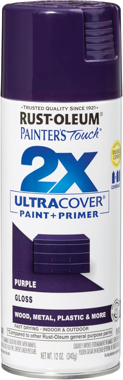 Rust-Oleum 334029 Painter's Touch 2X Ultra Cover Spray Paint, 12 oz, Gloss Clear - Colors E