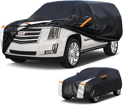 Large SUV Car Cover for Chevy Suburban 100% Waterproof All Weather, Heavy Duty Outdoor Full Exterior Covers Rain Sun Wind UV Protection. - Colors A