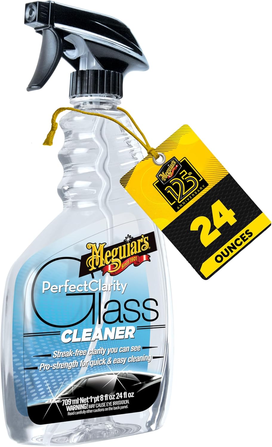 Meguiar's Perfect Clarity Glass Cleaner, Keep Windows, Windshields, and Mirrors Gleaming using a Premium Anti-Hazing Formula that Leaves a Superior Streak Free Finish, 24 Oz
