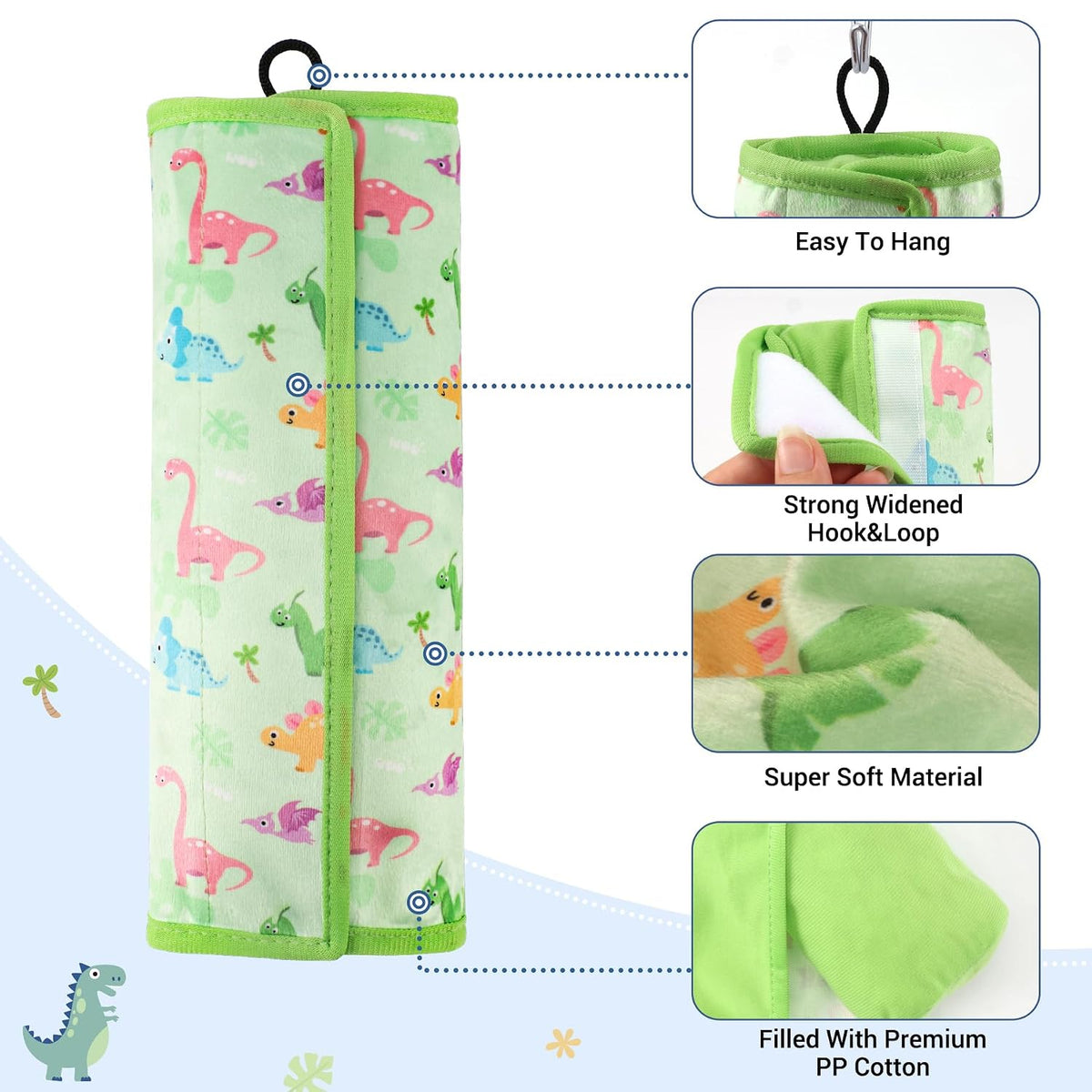 COOLBEBE Car Seat Straps Shoulder Pads for Baby Kids, Super Soft Seat Belt Covers for All Car Seats/Pushchair/Stroller/High Chair